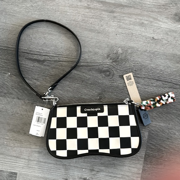 Coach Handbags - Coachtopia by Coach - Wavy Black Chalk Checkered Shoulder Bag- Up cycled NWT!